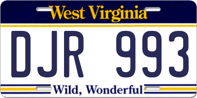 WV license plate DJR993