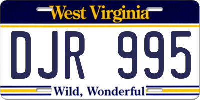 WV license plate DJR995