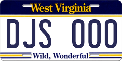 WV license plate DJS000