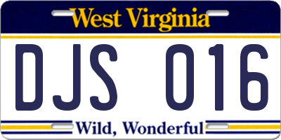 WV license plate DJS016