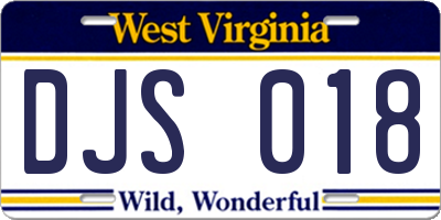WV license plate DJS018