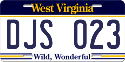 WV license plate DJS023