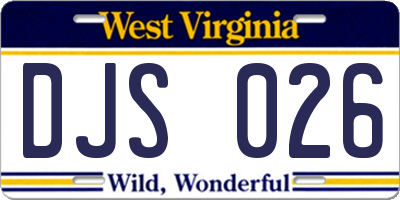 WV license plate DJS026