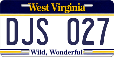 WV license plate DJS027