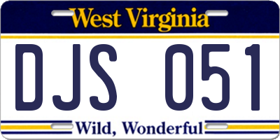 WV license plate DJS051