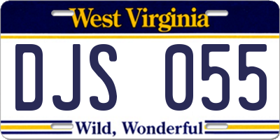 WV license plate DJS055