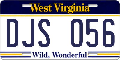 WV license plate DJS056