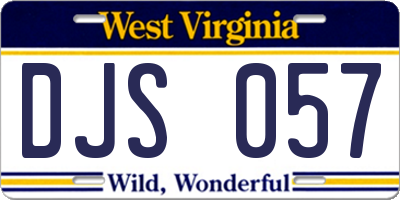 WV license plate DJS057