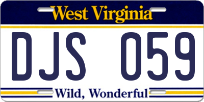 WV license plate DJS059