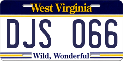 WV license plate DJS066