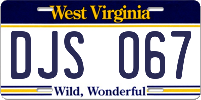 WV license plate DJS067