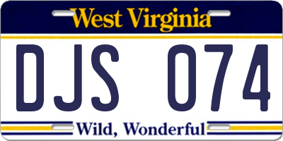 WV license plate DJS074