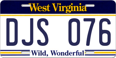 WV license plate DJS076