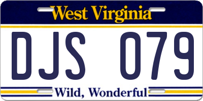 WV license plate DJS079