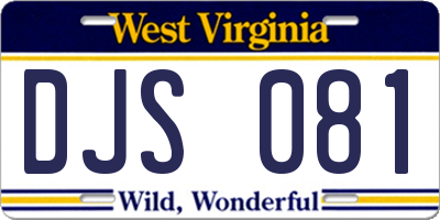 WV license plate DJS081