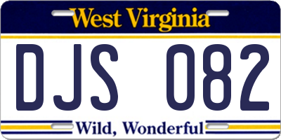 WV license plate DJS082
