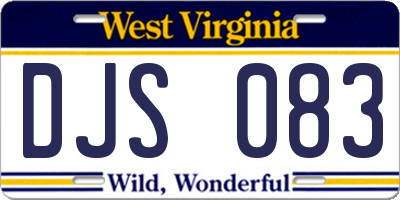 WV license plate DJS083