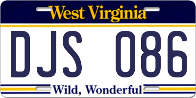 WV license plate DJS086