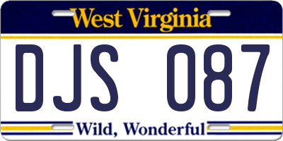 WV license plate DJS087