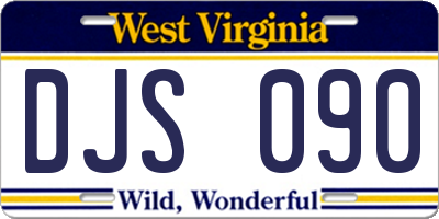WV license plate DJS090