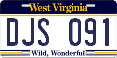 WV license plate DJS091