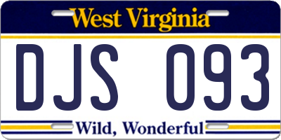 WV license plate DJS093
