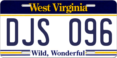 WV license plate DJS096