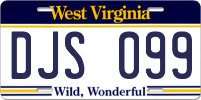 WV license plate DJS099