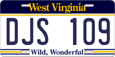 WV license plate DJS109