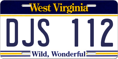 WV license plate DJS112