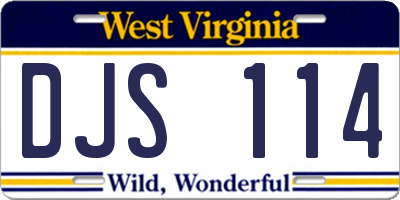 WV license plate DJS114
