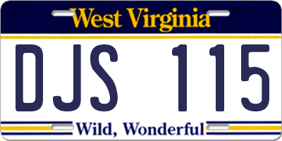 WV license plate DJS115
