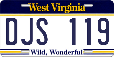 WV license plate DJS119