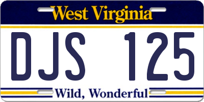 WV license plate DJS125