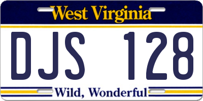 WV license plate DJS128