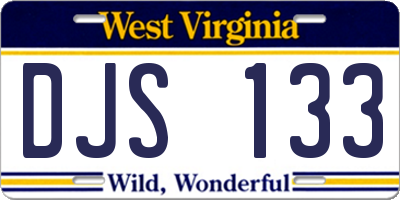 WV license plate DJS133