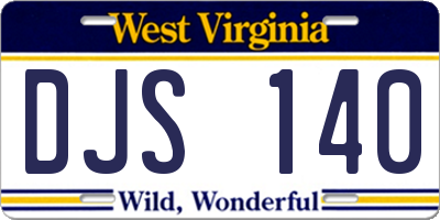 WV license plate DJS140