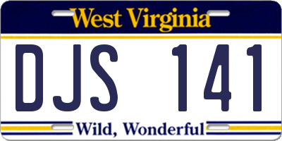 WV license plate DJS141