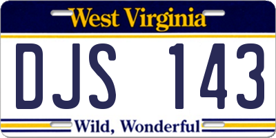 WV license plate DJS143