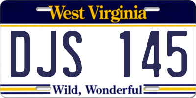 WV license plate DJS145