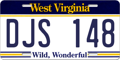 WV license plate DJS148