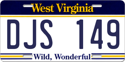 WV license plate DJS149