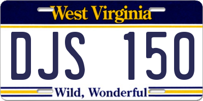 WV license plate DJS150