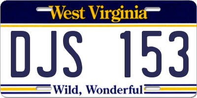 WV license plate DJS153