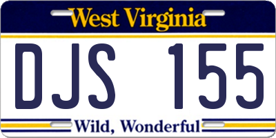 WV license plate DJS155