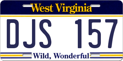 WV license plate DJS157