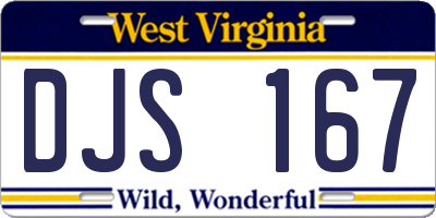 WV license plate DJS167