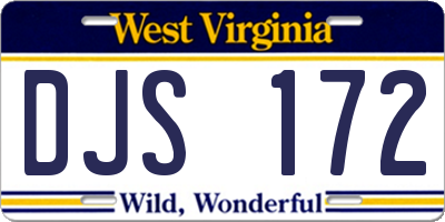 WV license plate DJS172