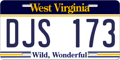 WV license plate DJS173