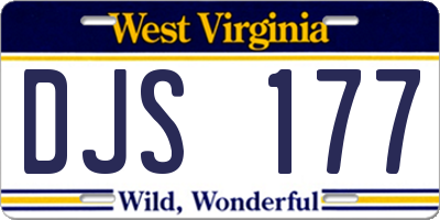 WV license plate DJS177